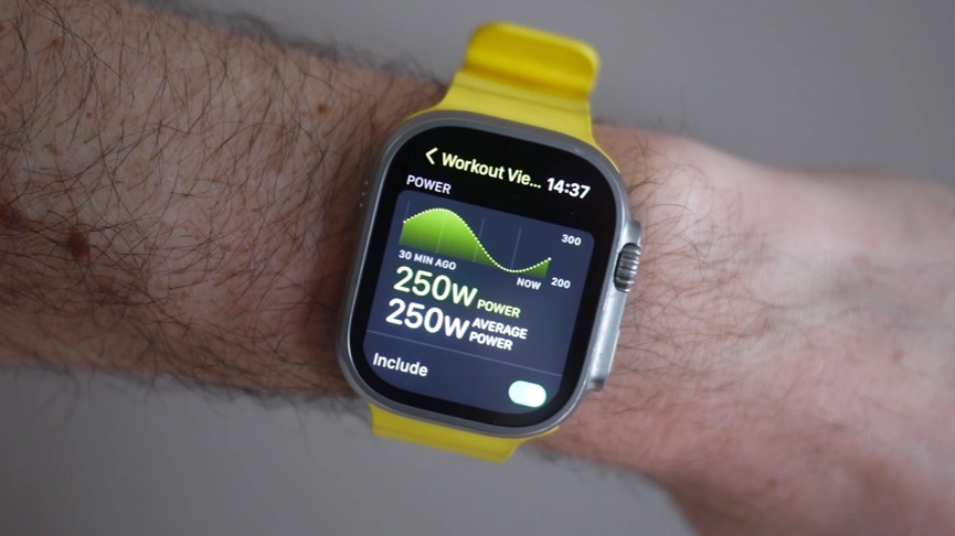 Apple Watch Ultra running power view