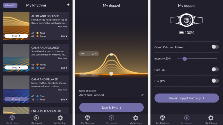 I tried using Doppel's vibrating wristband to keep calm and stay focused