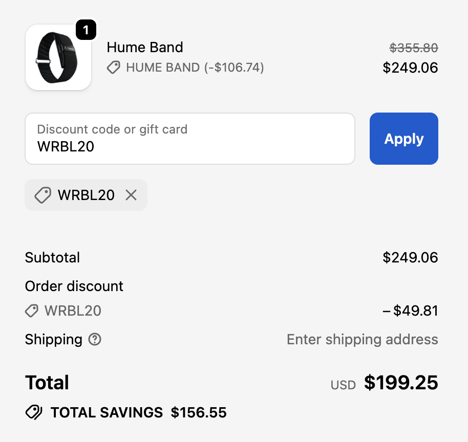 Coupon code WRBL20