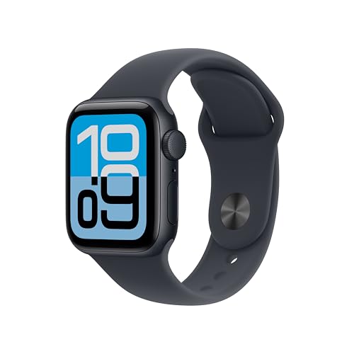 Large image for amazon product "Apple Watch SE 3 [GPS 40mm] Smartwatch with Midnight Aluminum Case with Midnight Sport Band - S/M. Fitness and Sleep Trackers, Heart Rate Monitor,…"