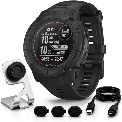Large image for amazon product "Garmin Instinct 2X Solar Tactical Edition, Solar Charging, Rugged GPS Smartwatch, Built-in Flashlight, Ballistics Calculator, Black 010-02805-13 B…"