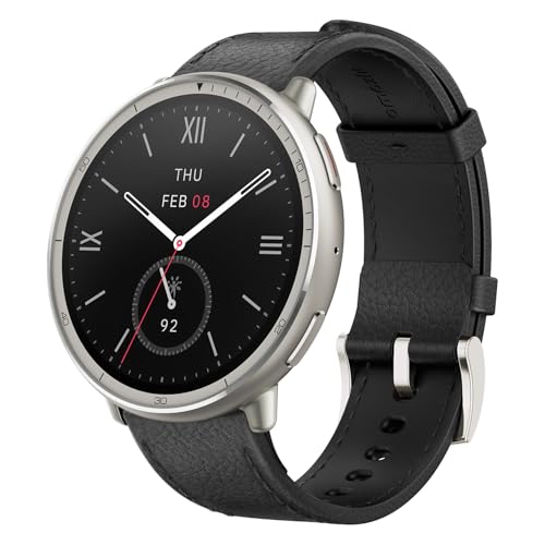 Large image for amazon product "Amazfit Active 2 Premium Smart Watch Fitness Tracker (Round) for Android & iPhone, 10 Day Battery, Water Resistant, GPS Maps, Heart & Sleep Monito…"
