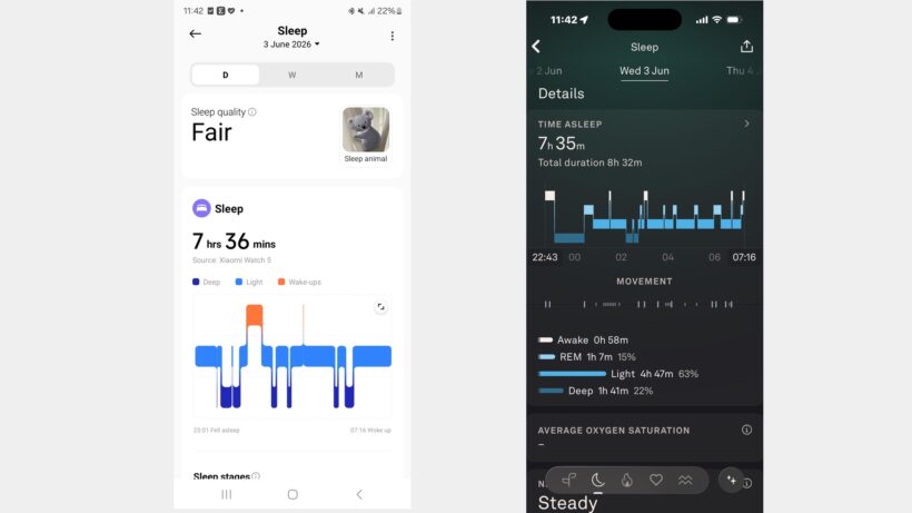 Xiaomi Watch 5 sleep details