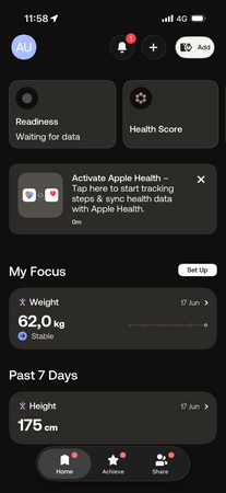 inside withings body app