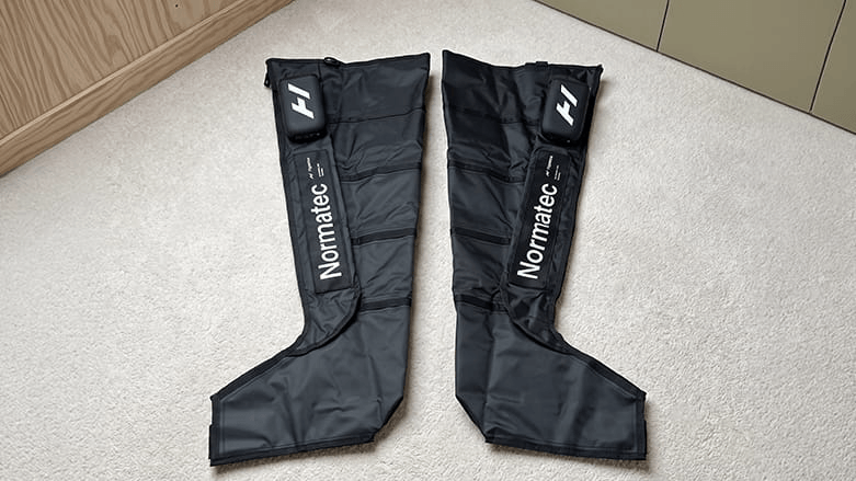 Normatec Elite boots up close