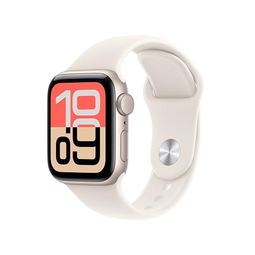Large image for amazon product "Apple Watch SE 3 [GPS 40mm] Smartwatch with Starlight Aluminum Case with Starlight Sport Band - S/M. Fitness and Sleep Trackers, Heart Rate Monito…"