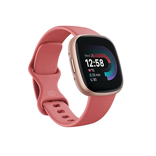 Large image for amazon product "Fitbit Versa 4 - Pink Sand/Copper Rose"