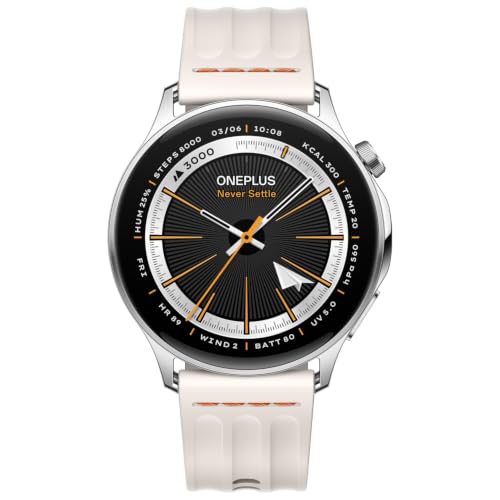 Large image for amazon product "OnePlus Watch Lite Smartwatch, Steel Case, Dual GPS, 10-Day Battery, Silver"