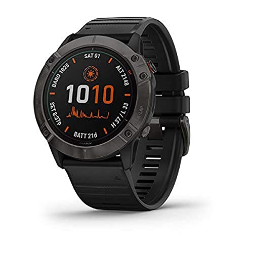 Large image for amazon product "Garmin Fenix 6X Pro Solar, Premium Multisport GPS Watch with Solar Charging Capabilities, Features Mapping, Music, Grade-Adjusted Pace Guidance an…"