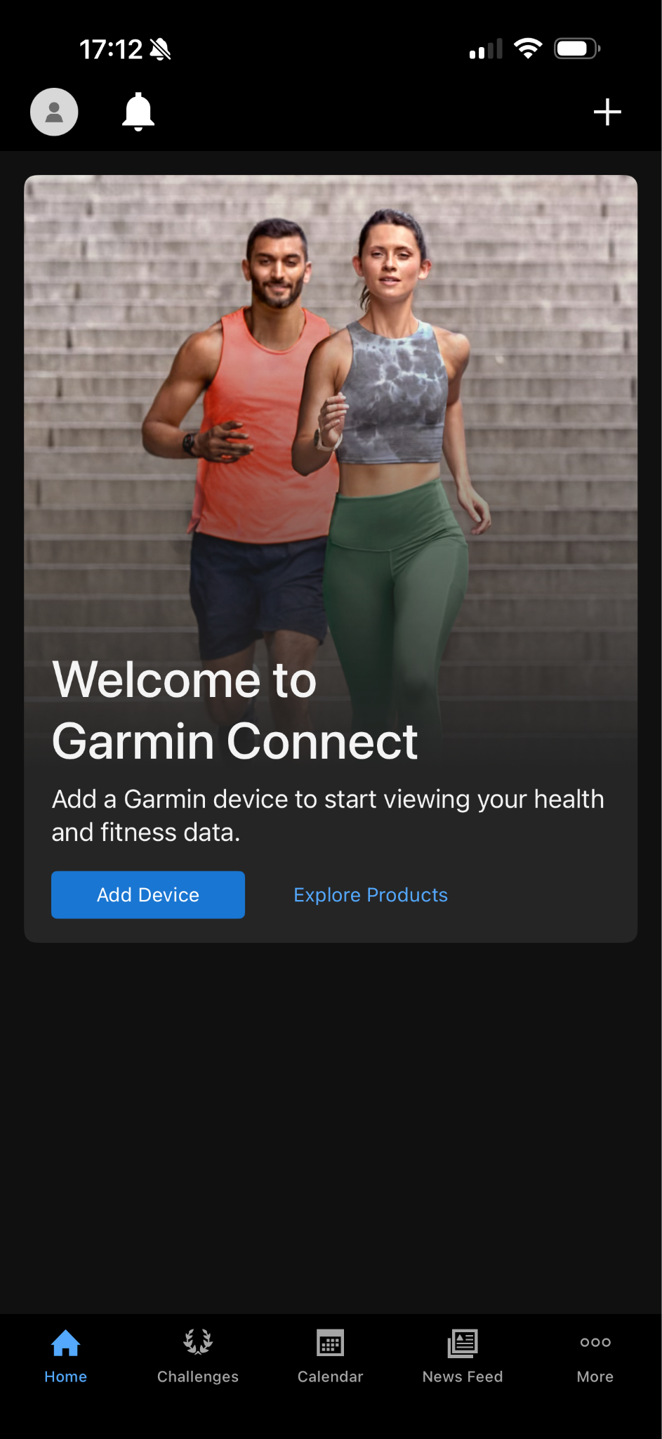 adding a device to Garmin Connect on iOS