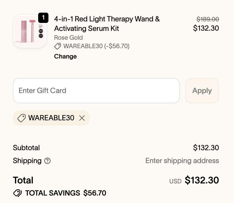 solawave discount code applied
