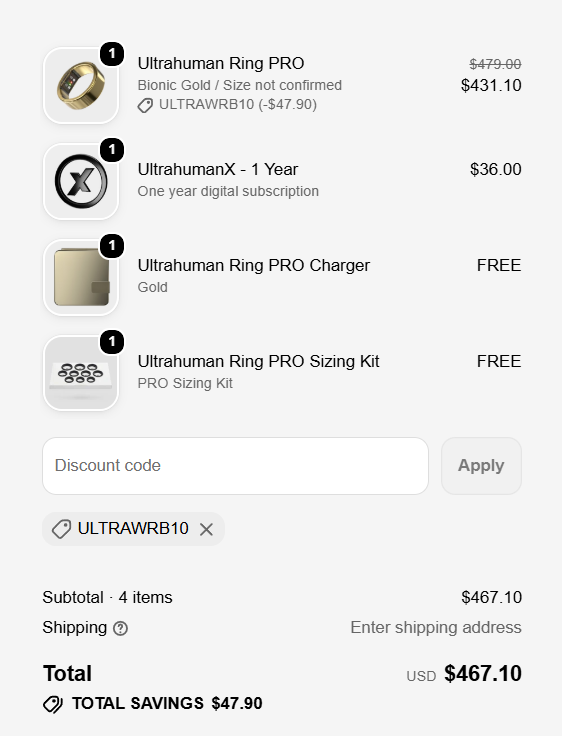 ultrahuman ring checkout