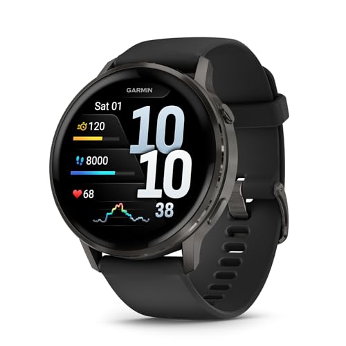 Large image for amazon product "Garmin Venu® 4, Advanced Fitness Smartwatch, 45mm, Black Silicone"