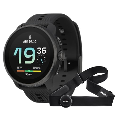 Large image for amazon product "SUUNTO Race S GPS Sports Watch, 1.32" AMOLED Touchscreen w/Crown All Black & SUUNTO Heart Rate Belt"