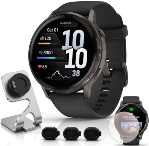 Large image for amazon product "Garmin Venu 4 Health Fitness GPS Smartwatch 45mm AMOLED Bundle"
