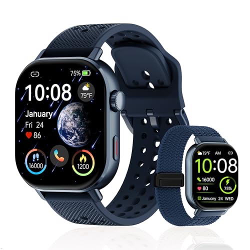 Large image for amazon product "moutarlier 2026 Distance & Pace GPS Running Watch for Runners - Call & Text, AMOLED Large Screen, 50m Waterproof Swimming, Calorie & Step Counter,…"