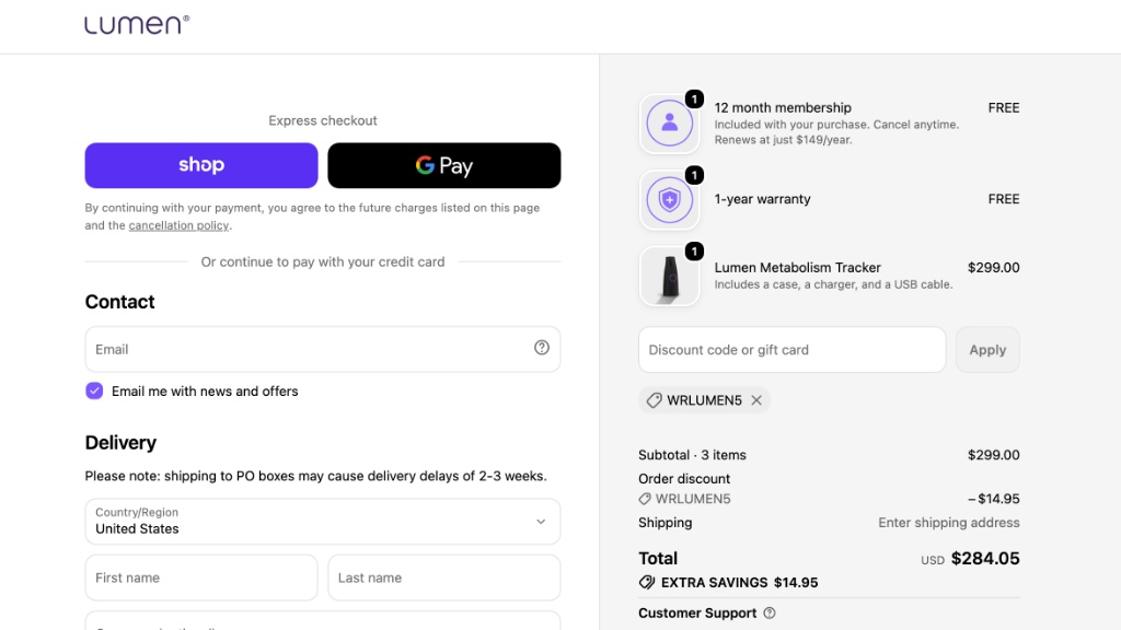 Applying Wareable promo code bf