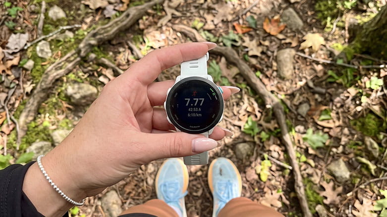 Garmin Forerunner 55 in hand