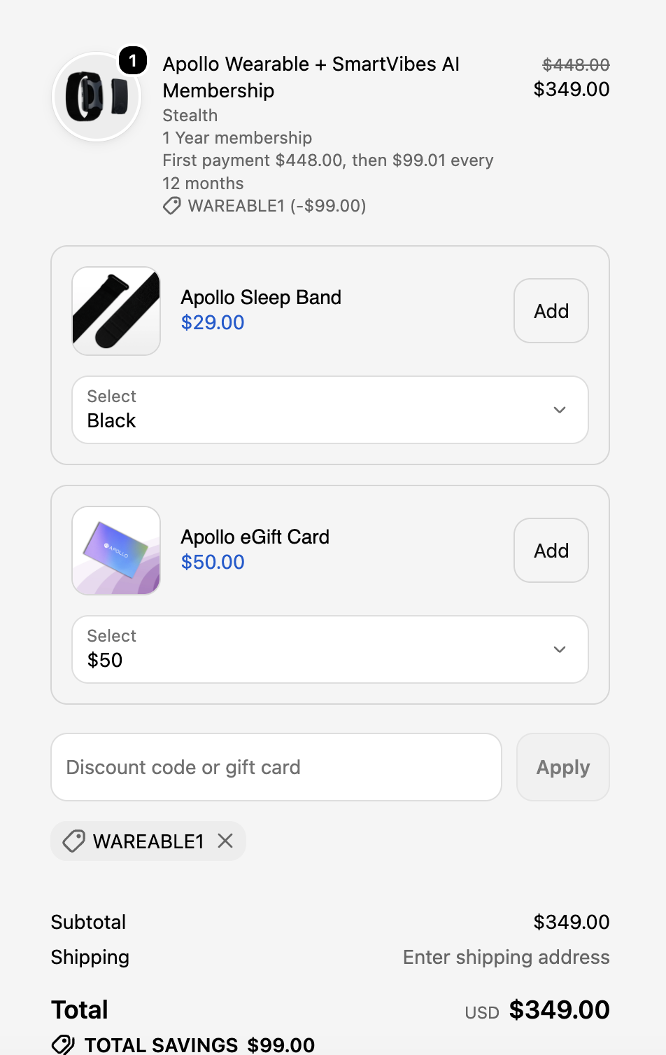 apollo black friday checkout