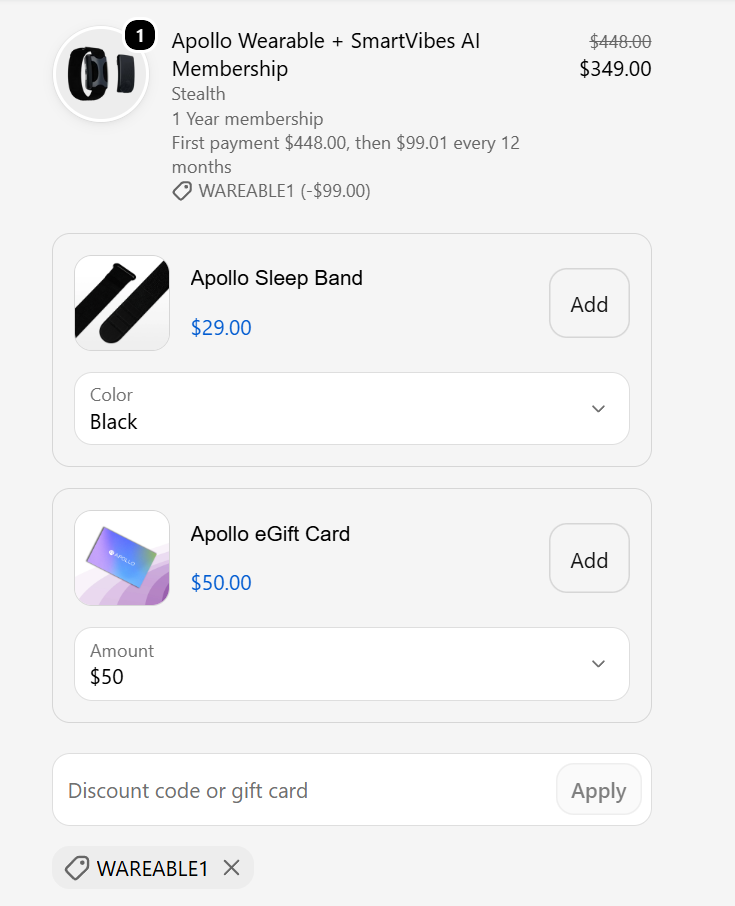 apollo neuro discount code