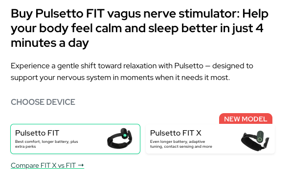 pulsetto selecting model