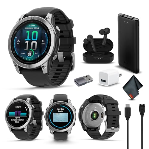 Large image for amazon product "Garmin Fenix E GPS Smartwatch AMOLED 47mm (Black) for Men Bundle"