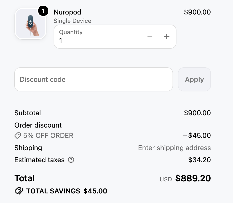 Nuropod checking added black friday discount