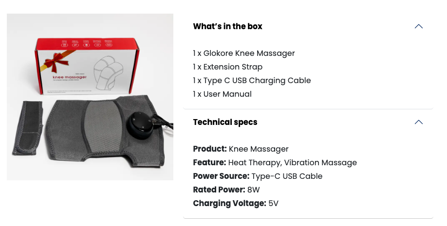 glokore knee massager features