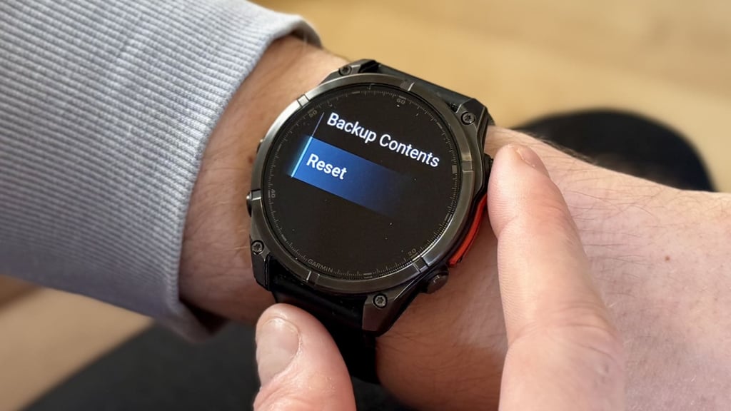 reset setting on garmin fenix 8