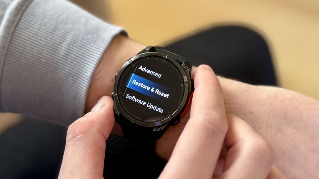 restore and reset setting on garmin fenix 8