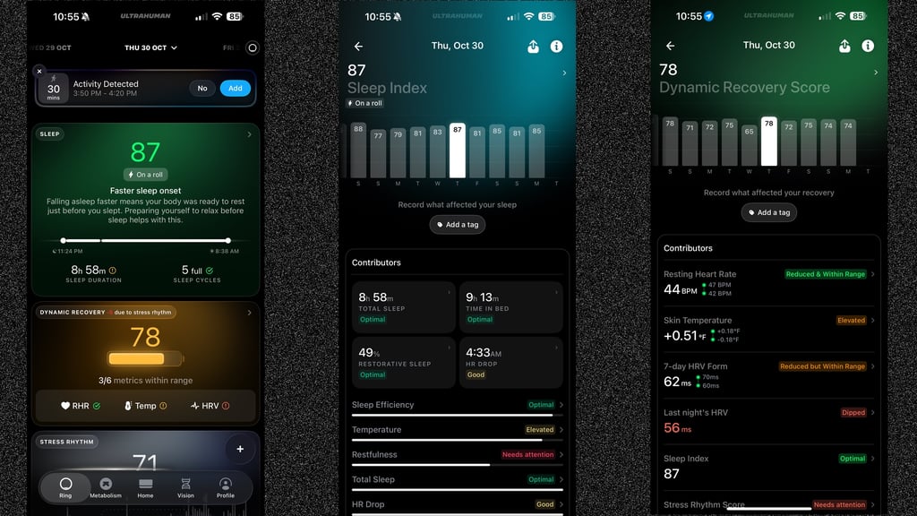 The Ultrahuman app on iOS