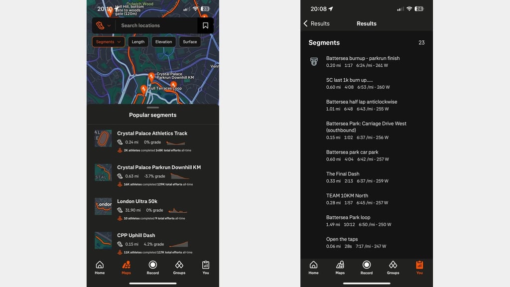 Strava Premium segments