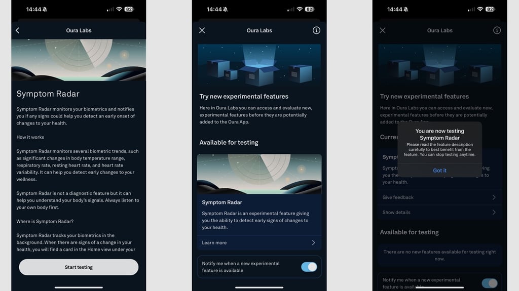 Oura Symptom Checker