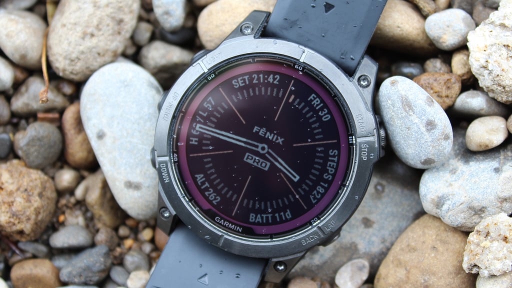 garmin fenix 7 pro off wrist showing watch face
