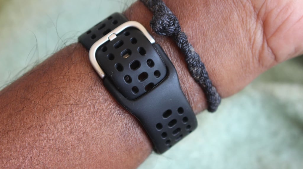 smartwatch band on wrist