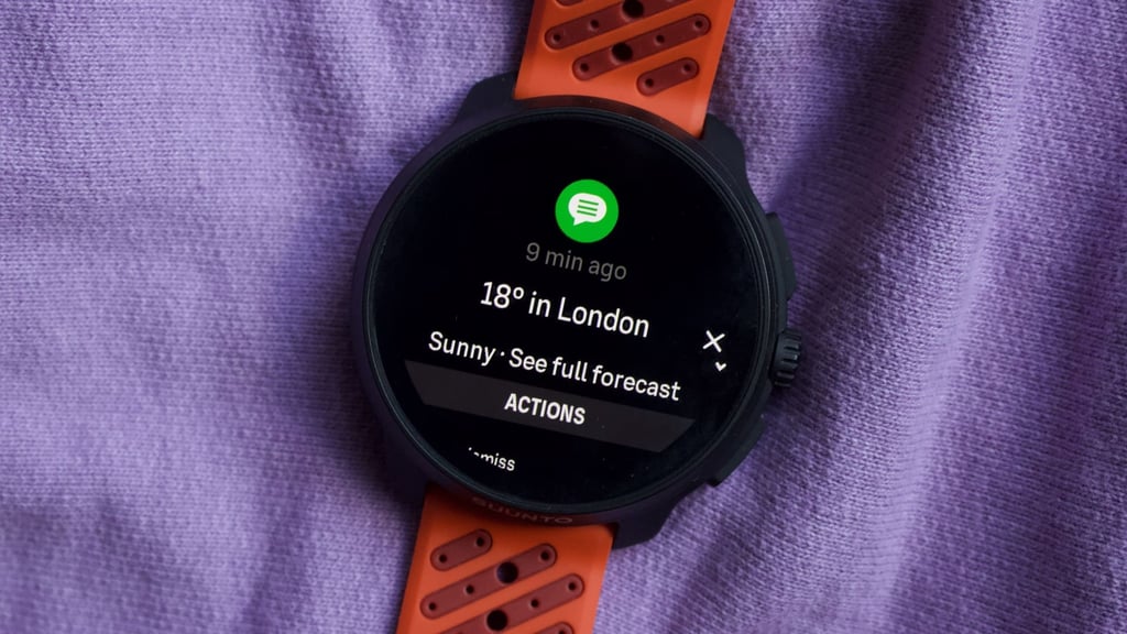 weather notification on a sports watch