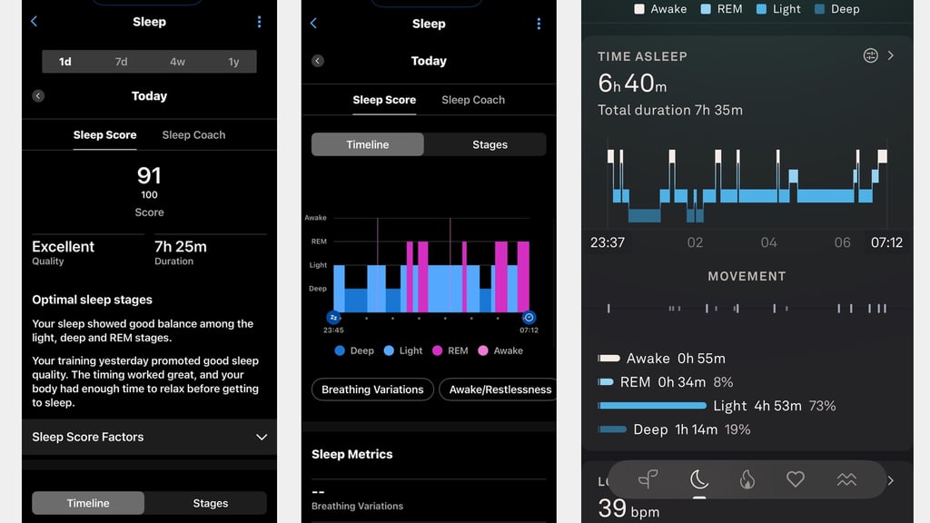 venu 4 sleep tracking comparison