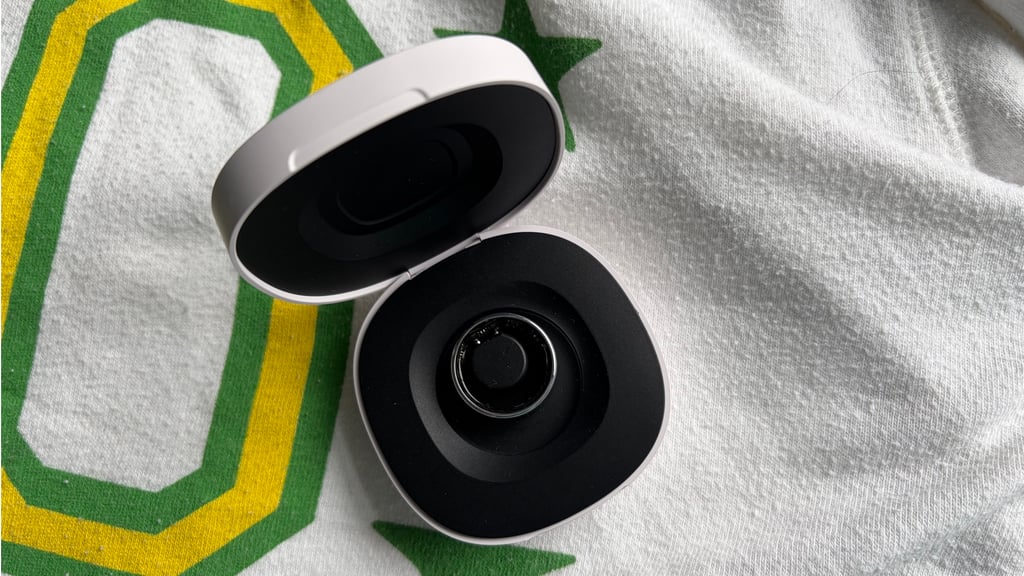 top down view of leep ring gen 1 charging case