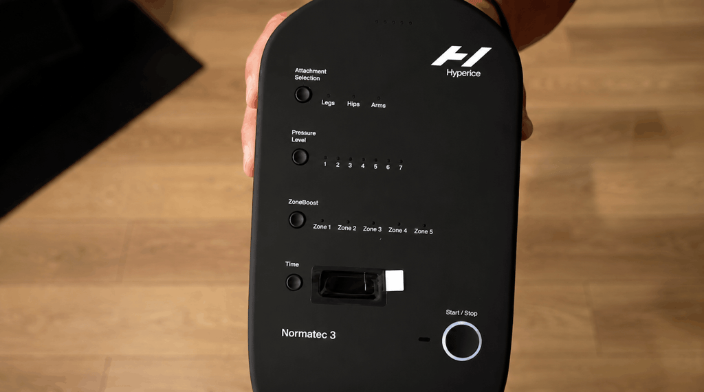 Normatec compression boots control block
