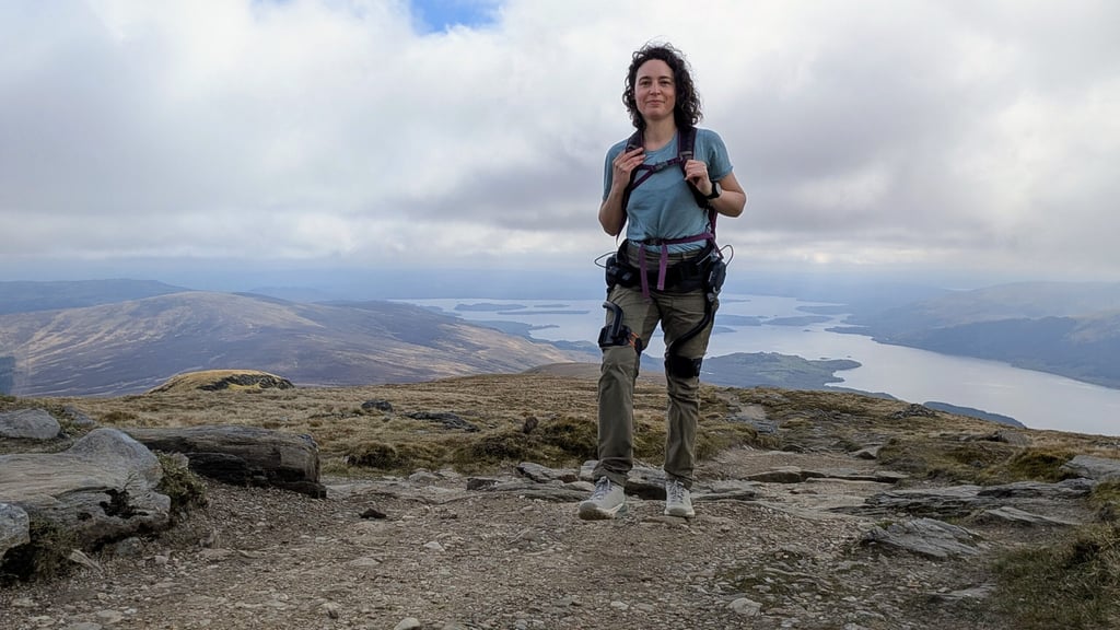 Julia Clarke testing hiking exoskeletons