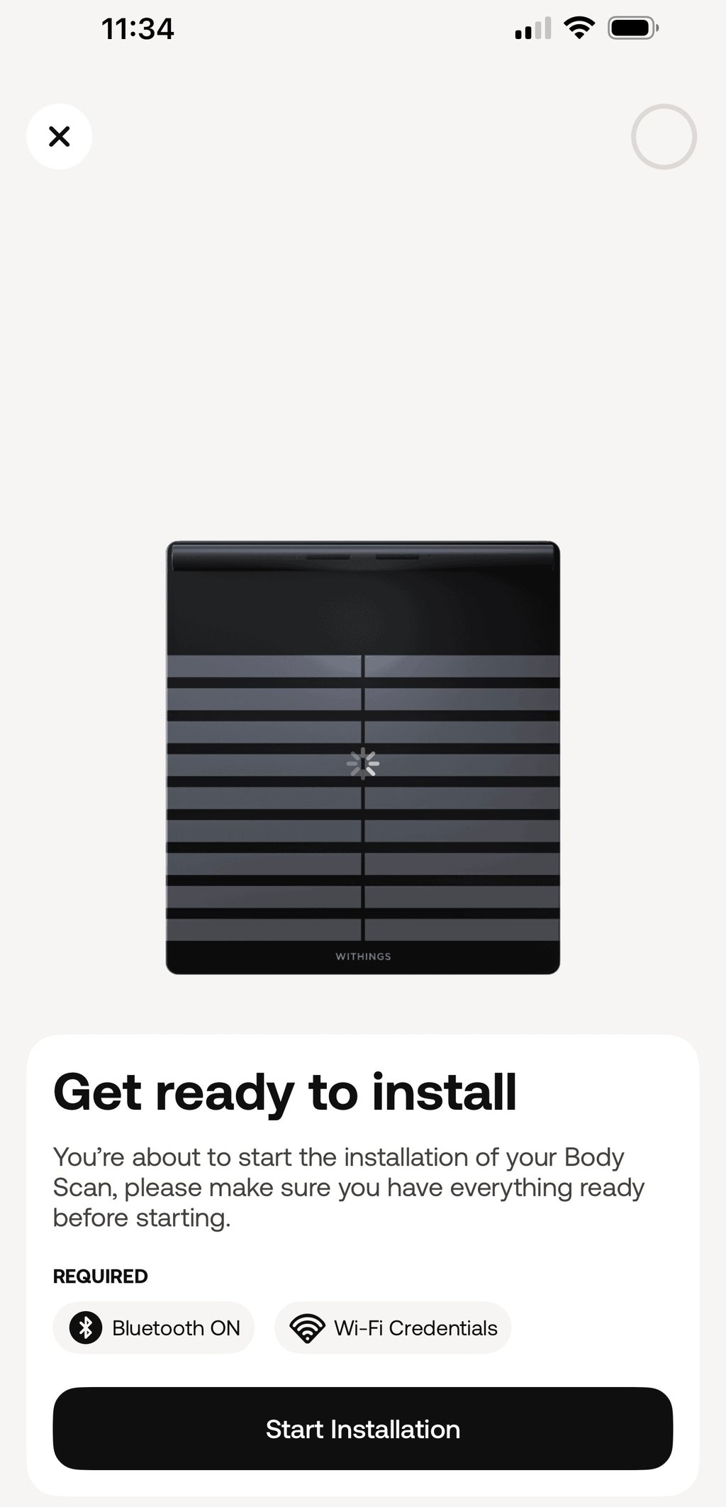 Withings app on iOS