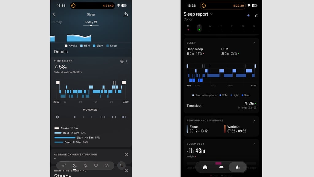 oura ring 5 vs eight sleep pod 5 normal sleep