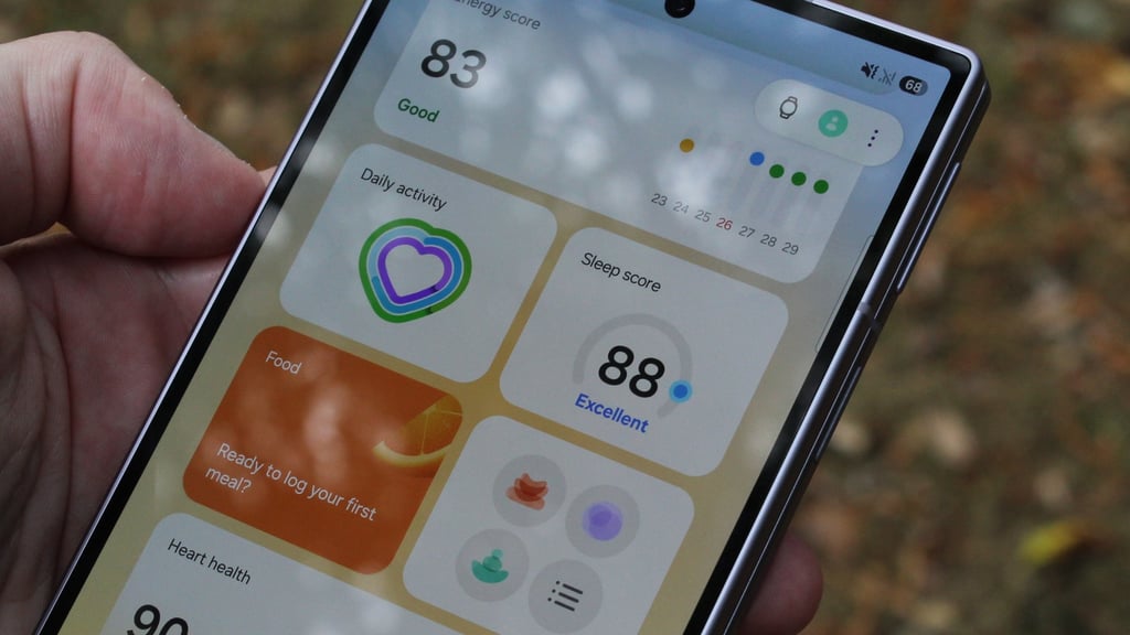 samsung health app close up