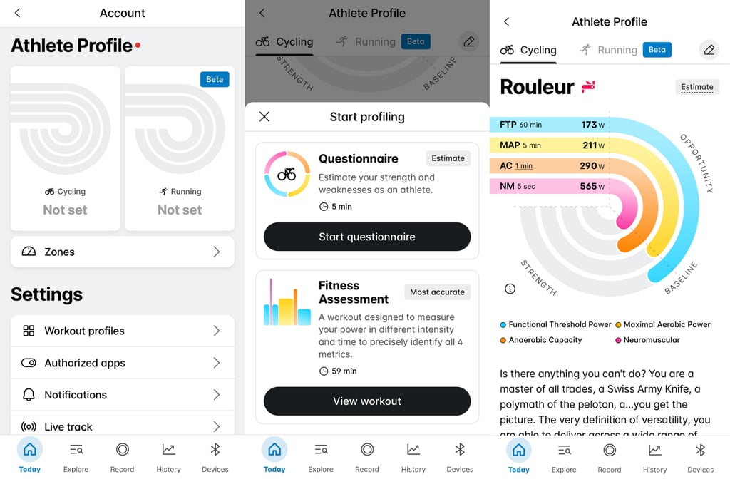 athlete profiles in the wahoo app
