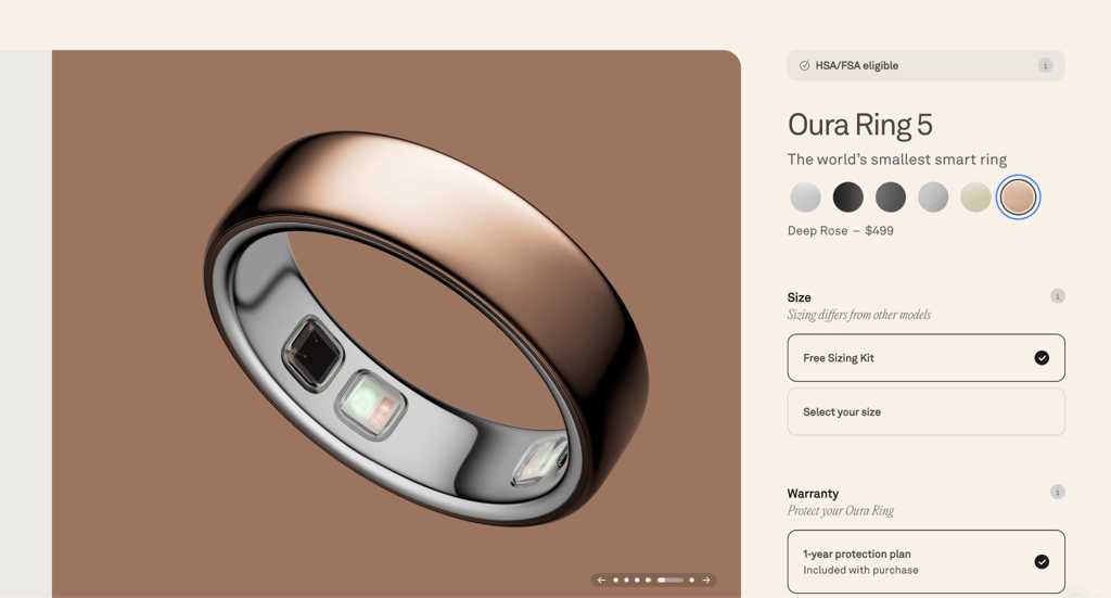 oura ring 5 select finish