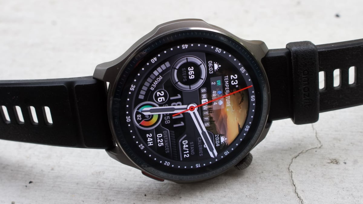 amazfit balance 2 on its side