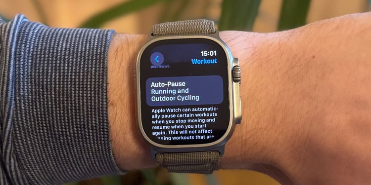 Apple Watch outdoor cycle settings auto-pause precision start