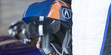 You can watch Acura demo its augmented reality racing helmet - in a real race