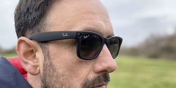 man wearing smart glasses